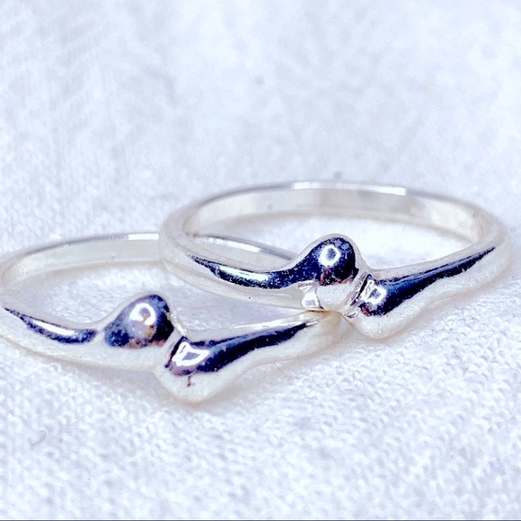 ❣️$25/3❣️ Modern Double Sliver Plated Rings Set - Picture 4 of 9